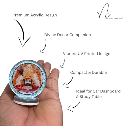 ARTIQUE CREATION Shree Khatu Shyam Ji God Car Desk, Table, Home Decor, Hare Ka Sahara Baba Shyam Hamara Decorative Showpiece - 6.5 cm (Plastic, Multicolor)