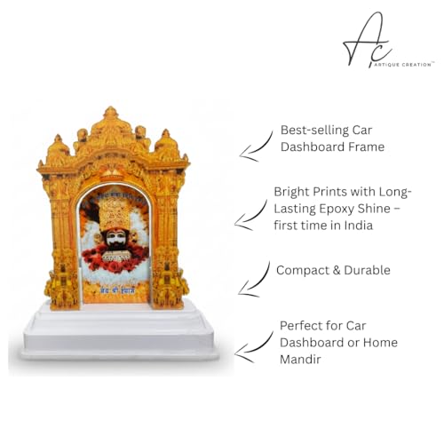 ARTIQUE CREATION Khatu Shyam Temple for Car Dashboard, Home, Temple, Dipawali Gifting Decorative Showpiece - 11.5 cm (Plastic, Multicolor)