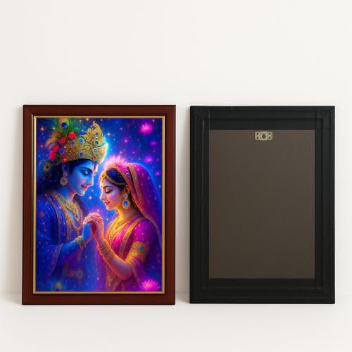 ARTIQUE CREATION Radha Krishna Epoxy Photo For Wall Decor, Temple, Home Decor, Diwali Gifting, Corporate Gifting 12x18 Inch
