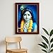 ARTIQUE CREATION Lord Krishna Wall Decoration Photo12x18 – Epoxy Charcoal Frame for Home, Temple & Janmashtami Decor (Modern Calendar Art, Clear Jewel Tones, 12x18 Inch)