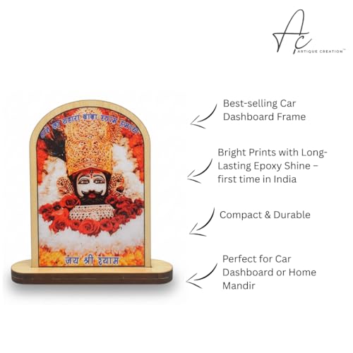 ARTIQUE CREATION Khatu Shyam Decorative Showpiece for Car Dashboard, Home Decor, Living Hall, Study Room, Cafe Table, Diwali Festival Gifting - 10 cm (Plastic, Multicolor)