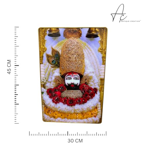 ARTIQUE CREATION Shree Khatu Shyam Ji Religious Photo Frame for Mandir, Puja Ghar and Home | Hare Ka Sahara Baba Shyam Hamara Shyam Baba Photo Frame Wall Decor For Living Room, Office, Diwali Spiritual Gifting, 30 x 45 cm