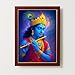 ARTIQUE CREATION | Krishna Bhagwaan Photo Frame 12x18 Inch – Charcoal Synthetic Epoxy Frame for Home, Temple, Janmashtami & Wall Decoration (Luminous Digital Art, Cosmic Glow, 12x18 Inch)