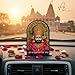 ARTIQUE CREATION Sri Khatu Shyam Baba Idol for Car Dashboard, Spiritual Diwali Gift Item and Statue for Temple/Pooja/Home Decor/Office/Study Table, Decorative Showpiece Figurine, 8.2 x 6.3 cm (Gold)