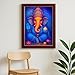 ARTIQUE CREATION |Lord Ganesha Wall Painting 12x18 Inch – Epoxy Charcoal Synthetic Frame for Home & Temple