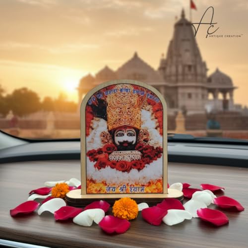 ARTIQUE CREATION Khatu Shyam Decorative Showpiece for Car Dashboard, Home Decor, Living Hall, Study Room, Cafe Table, Diwali Festival Gifting - 10 cm (Plastic, Multicolor)