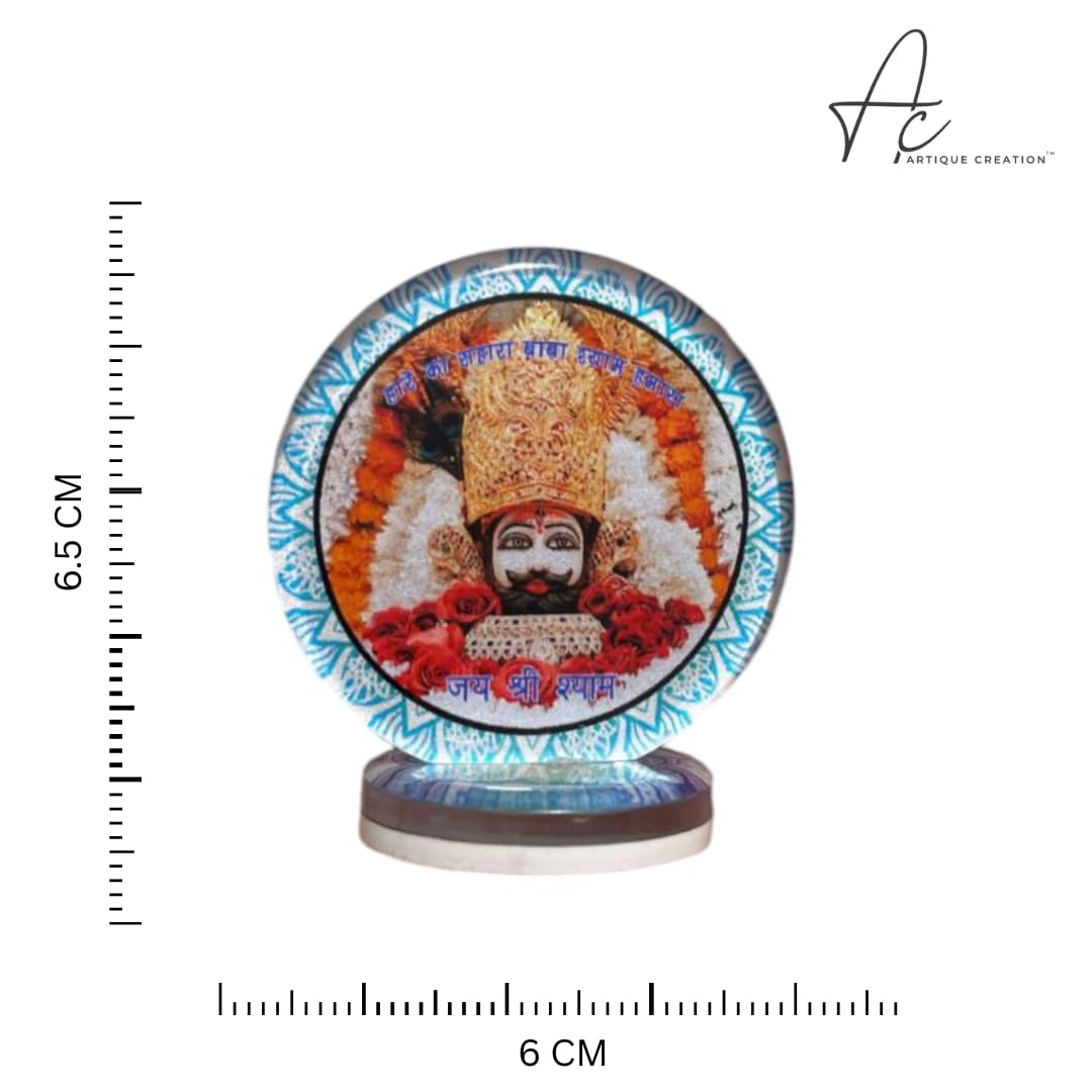 ARTIQUE CREATION Shree Khatu Shyam Ji God Car Desk, Table, Home Decor, Hare Ka Sahara Baba Shyam Hamara Decorative Showpiece - 6.5 cm (Plastic, Multicolor)