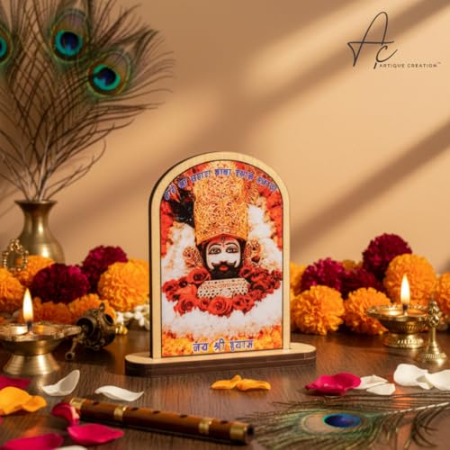 ARTIQUE CREATION Khatu Shyam Decorative Showpiece for Car Dashboard, Home Decor, Living Hall, Study Room, Cafe Table, Diwali Festival Gifting - 10 cm (Plastic, Multicolor)