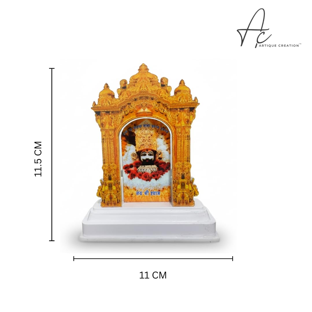 ARTIQUE CREATION Khatu Shyam Temple for Car Dashboard, Home, Temple, Dipawali Gifting Decorative Showpiece - 11.5 cm (Plastic, Multicolor)