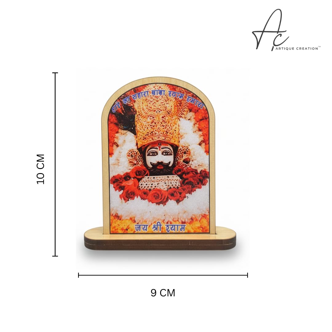 ARTIQUE CREATION Khatu Shyam Decorative Showpiece for Car Dashboard, Home Decor, Living Hall, Study Room, Cafe Table, Diwali Festival Gifting - 10 cm (Plastic, Multicolor)