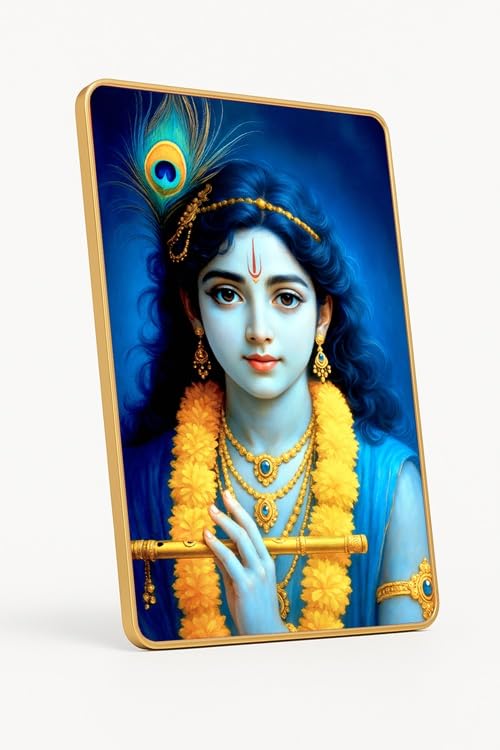 ARTIQUE CREATION Sri Krishna Premium Photo for Home Decor, Wall Decor | Buy Religious Gifts, God Gifts, Diwali Festive Gifting Online (Idealized Realism, Serene Celestial Palette, 12x18 Inch)
