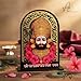 ARTIQUE CREATION Sri Khatu Shyam Baba Idol for Car Dashboard, Spiritual Diwali Gift Item and Statue for Temple/Pooja/Home Decor/Office/Study Table, Decorative Showpiece Figurine, 8.2 x 6.3 cm (Gold)