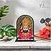 ARTIQUE CREATION Sri Khatu Shyam Baba Idol for Car Dashboard, Spiritual Diwali Gift Item and Statue for Temple/Pooja/Home Decor/Office/Study Table, Decorative Showpiece Figurine, 8.2 x 6.3 cm (Gold)