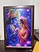 ARTIQUE CREATION Radha Krishna 12x18 Epoxy (Radha Krishna Divine Couple with Lotus, Deep Blue-Purple, 12 x 18 Inch)