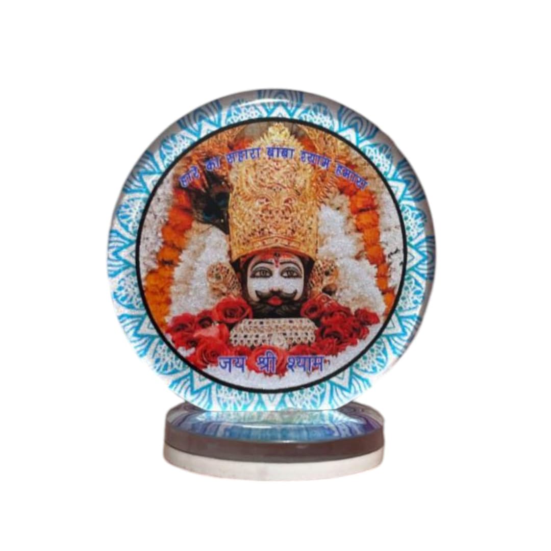 ARTIQUE CREATION Shree Khatu Shyam Ji God Car Desk, Table, Home Decor, Hare Ka Sahara Baba Shyam Hamara Decorative Showpiece - 6.5 cm (Plastic, Multicolor)