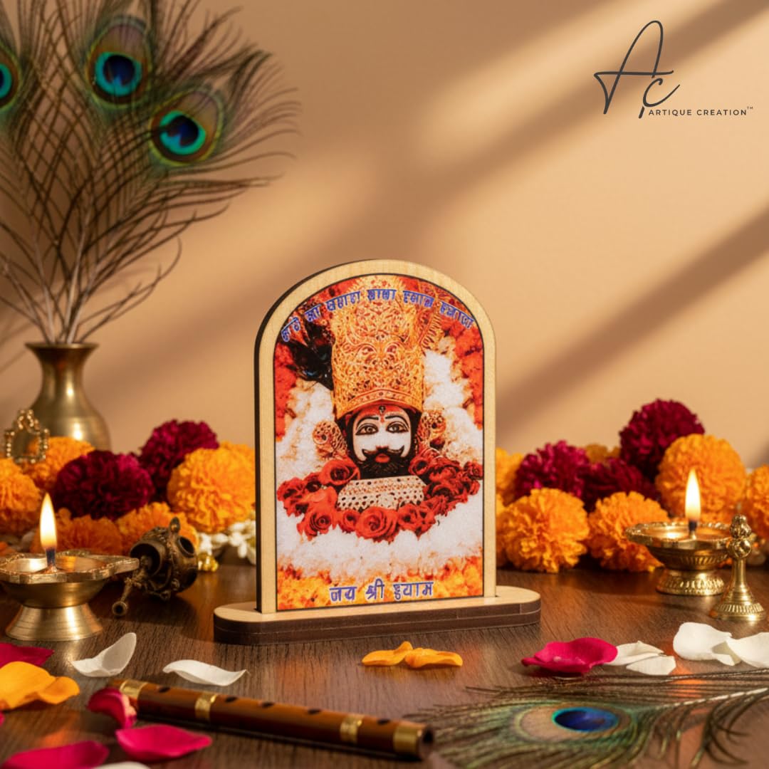 ARTIQUE CREATION Khatu Shyam Decorative Showpiece for Car Dashboard, Home Decor, Living Hall, Study Room, Cafe Table, Diwali Festival Gifting - 10 cm (Plastic, Multicolor)