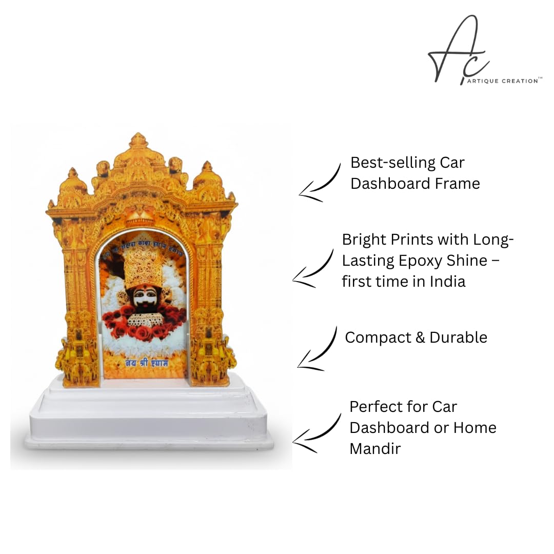 ARTIQUE CREATION Khatu Shyam Temple for Car Dashboard, Home, Temple, Dipawali Gifting Decorative Showpiece - 11.5 cm (Plastic, Multicolor)