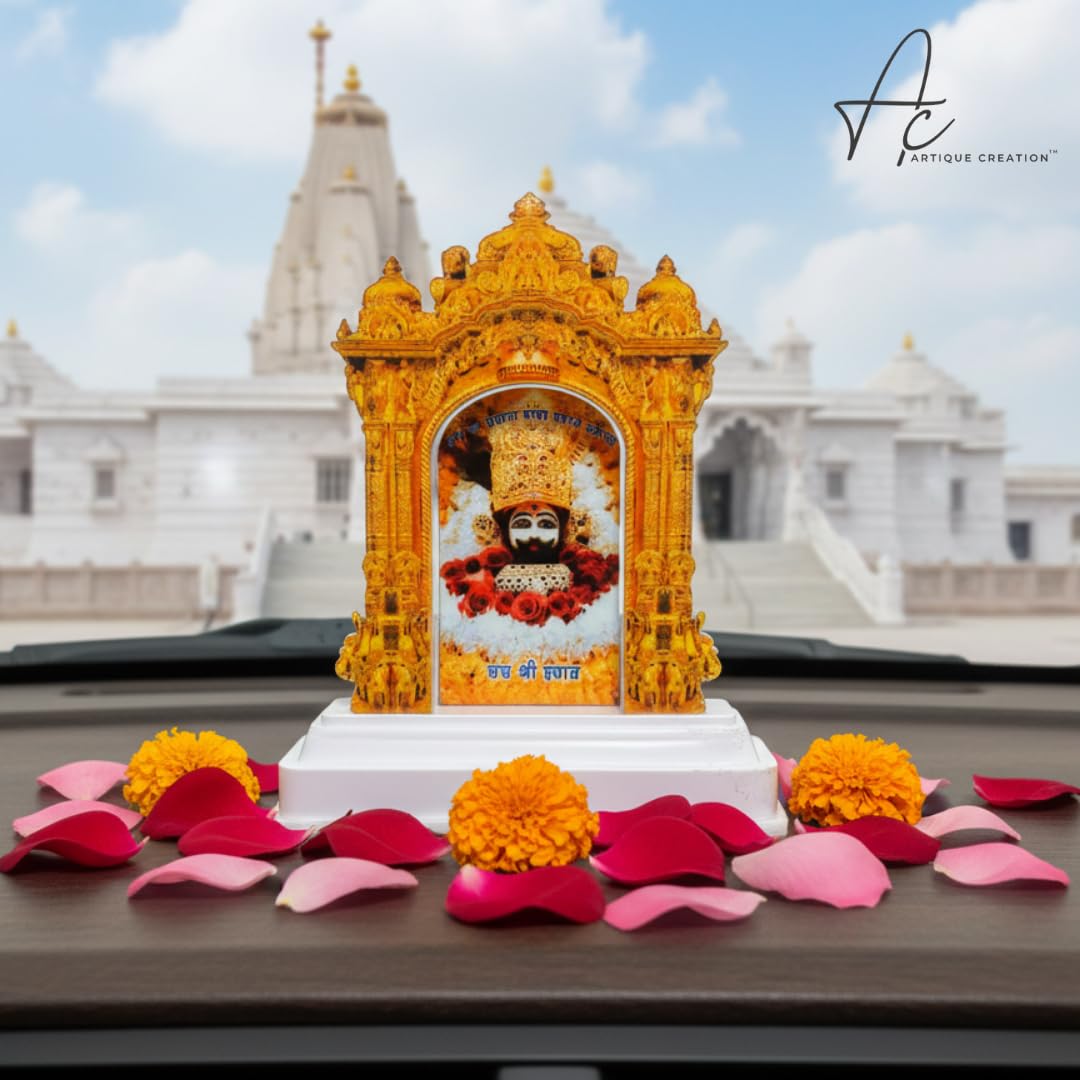 ARTIQUE CREATION Khatu Shyam Temple for Car Dashboard, Home, Temple, Dipawali Gifting Decorative Showpiece - 11.5 cm (Plastic, Multicolor)