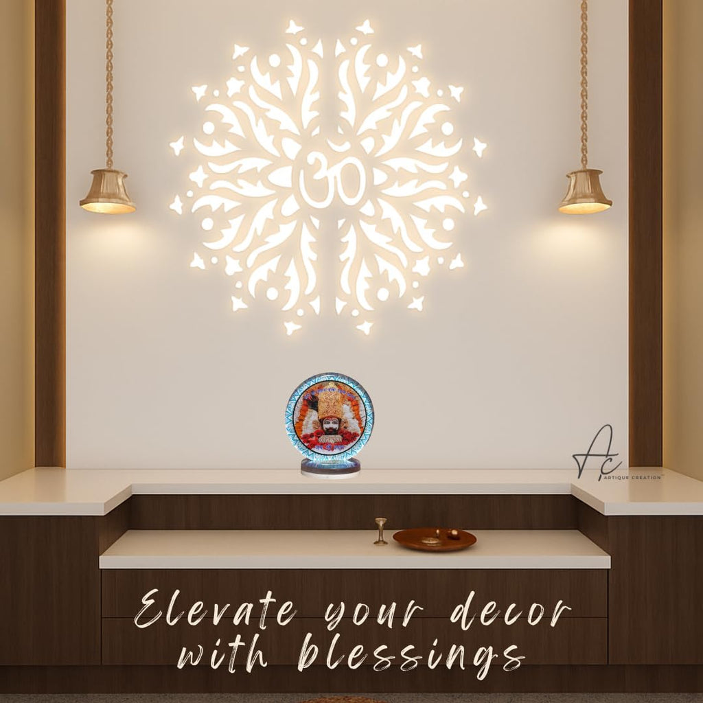 ARTIQUE CREATION Shree Khatu Shyam Ji God Car Desk, Table, Home Decor, Hare Ka Sahara Baba Shyam Hamara Decorative Showpiece - 6.5 cm (Plastic, Multicolor)