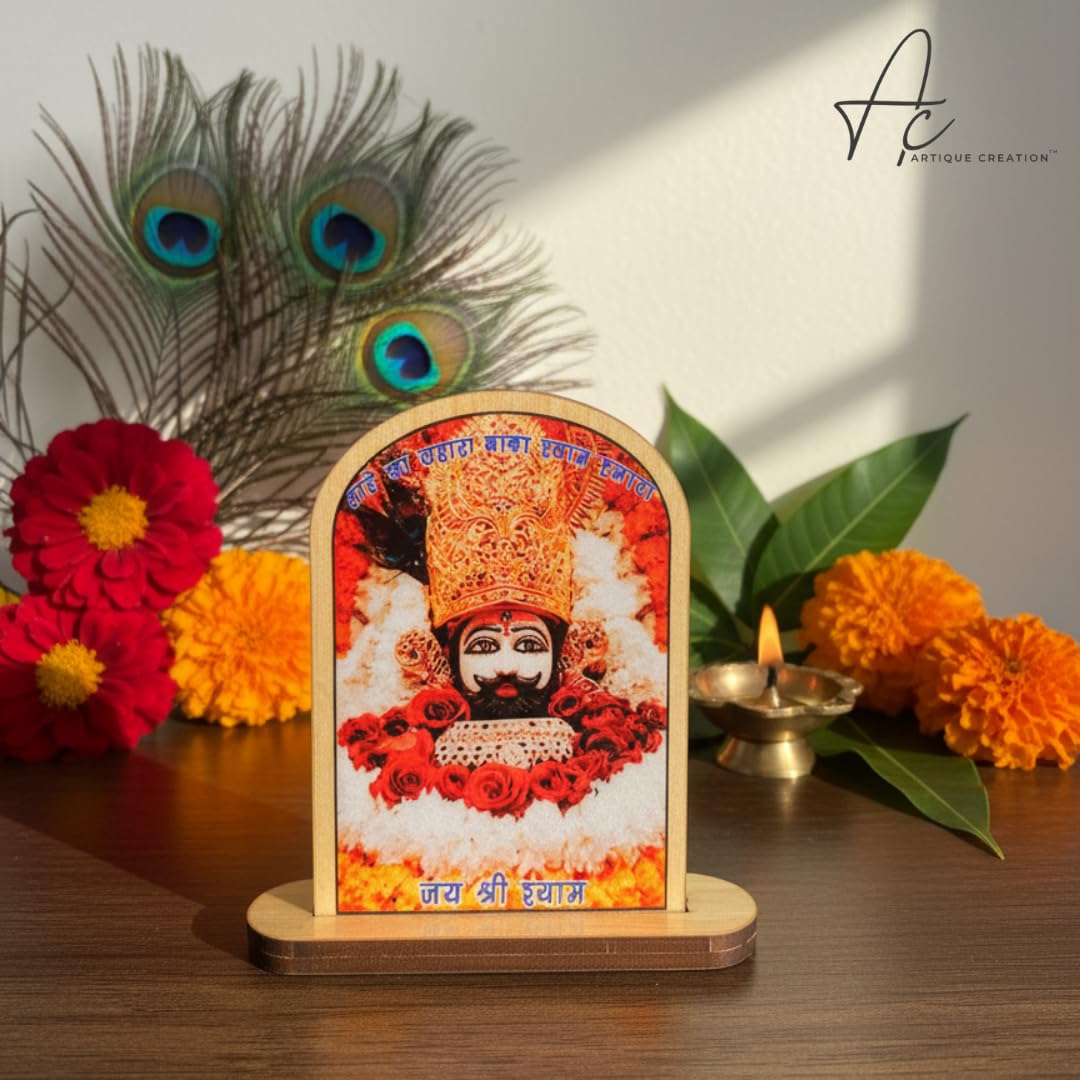ARTIQUE CREATION Khatu Shyam Decorative Showpiece for Car Dashboard, Home Decor, Living Hall, Study Room, Cafe Table, Diwali Festival Gifting - 10 cm (Plastic, Multicolor)
