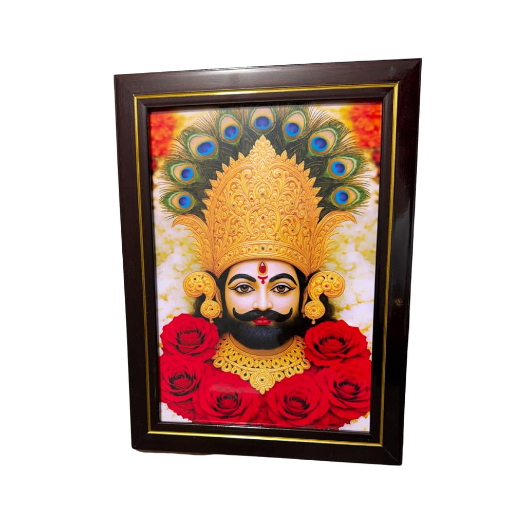 ARTIQUE CREATION Khatu Shyam Ji Wall Decor Photo Frame, Premium Scratch Proof Religious Frame, Home Decor, Living Hall, Study Room, Diwali Festival Gift 20x30 cm