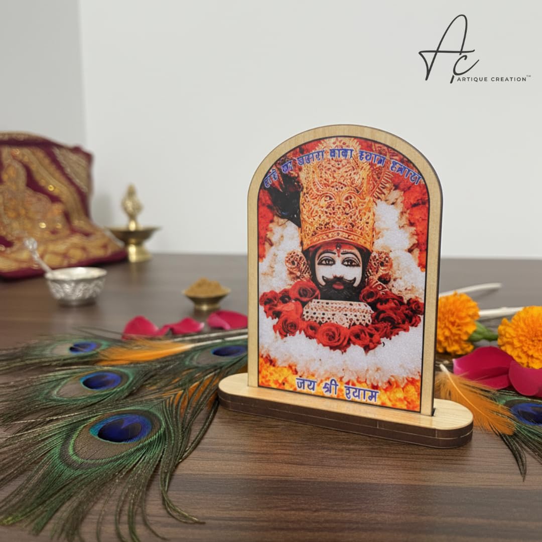 ARTIQUE CREATION Khatu Shyam Decorative Showpiece for Car Dashboard, Home Decor, Living Hall, Study Room, Cafe Table, Diwali Festival Gifting - 10 cm (Plastic, Multicolor)